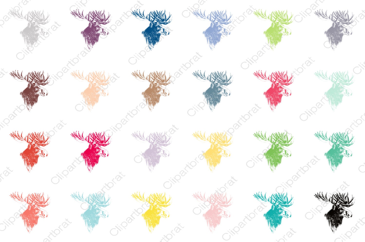 Download RUSTIC MOOSE HEAD Clipart for Commercial Use Woodland ...
