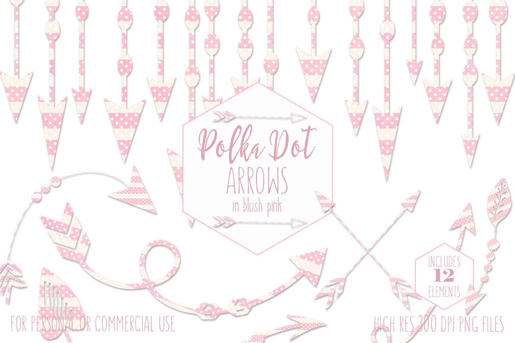 Blush Pink Arrow Clipart For Commercial Use Planner Clip Art