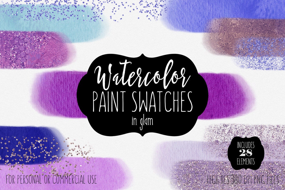 Download WATERCOLOR BRUSH Strokes Clipart Commercial Use Clip Art ...