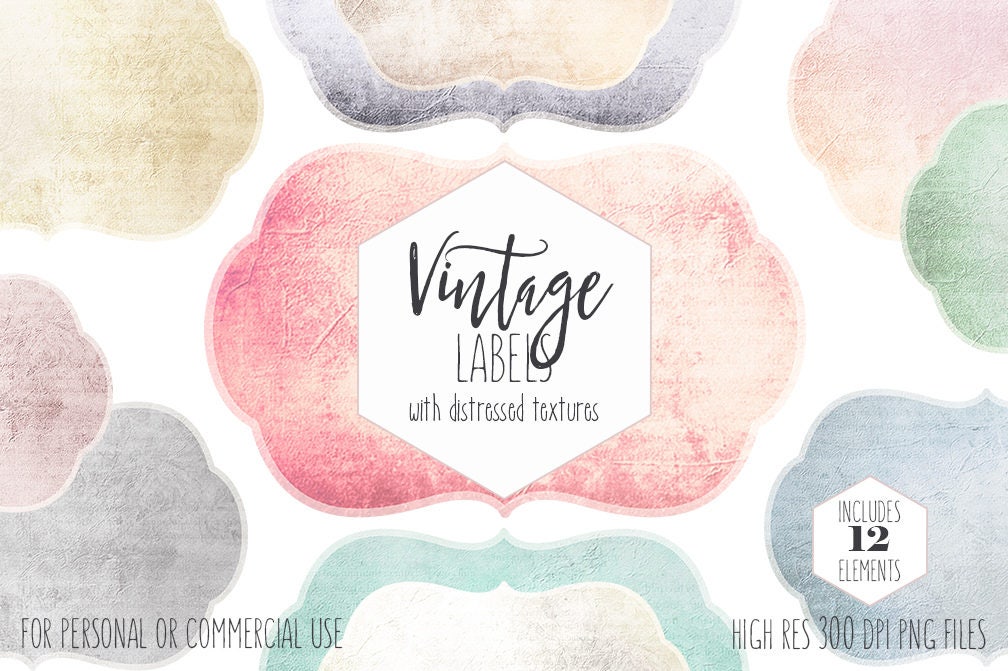 Download Vintage Labels Clipart For Commercial Use Shabby Chic Bracket Frame Clip Art Antique Blank Printable Apothecary Labels Digital Graphics