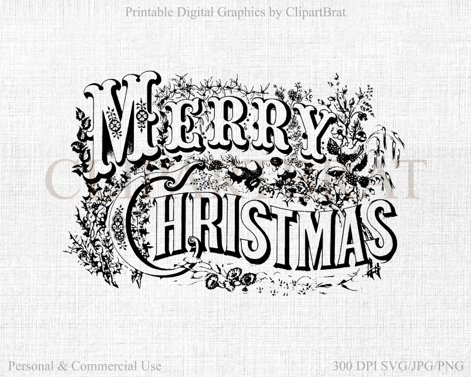 Download MERRY CHRISTMAS TYPOGRAPHY Clipart for Commercial Use ...