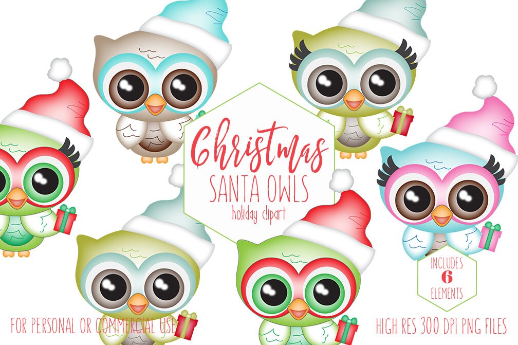 Owl Christmas Clipart For Commercial Use Holiday Planner