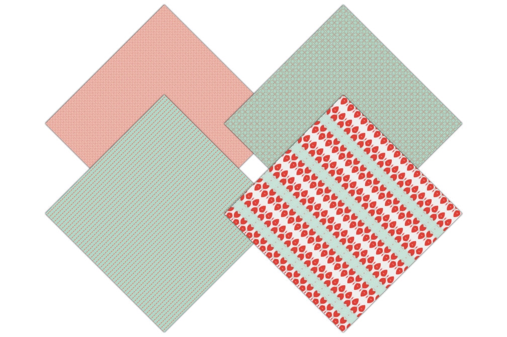 Download PEACH & MINT FLORAL Digital Paper Pack Bohemian ...