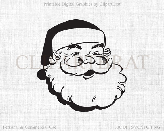 CHRISTMAS SANTA Clipart for Commercial Use Santa Claus SVG Clip Art Vintage  Santa Clause Face Cut Out Fun Holiday Digital Vector Graphics - Etsy
