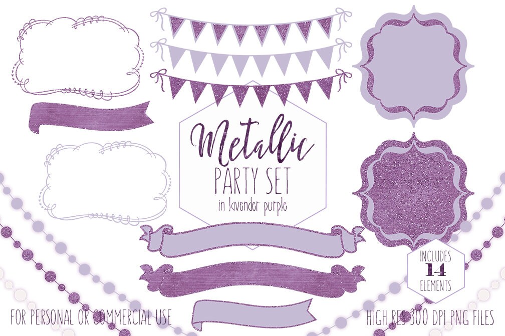 Lavender Purple Party Clipart For Commercial Use Clip Art