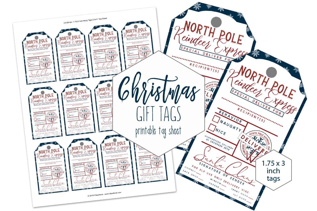 PRINTABLE CHRISTMAS Gift Tags Navy Blue Snowflakes From Santa Claus DIY 