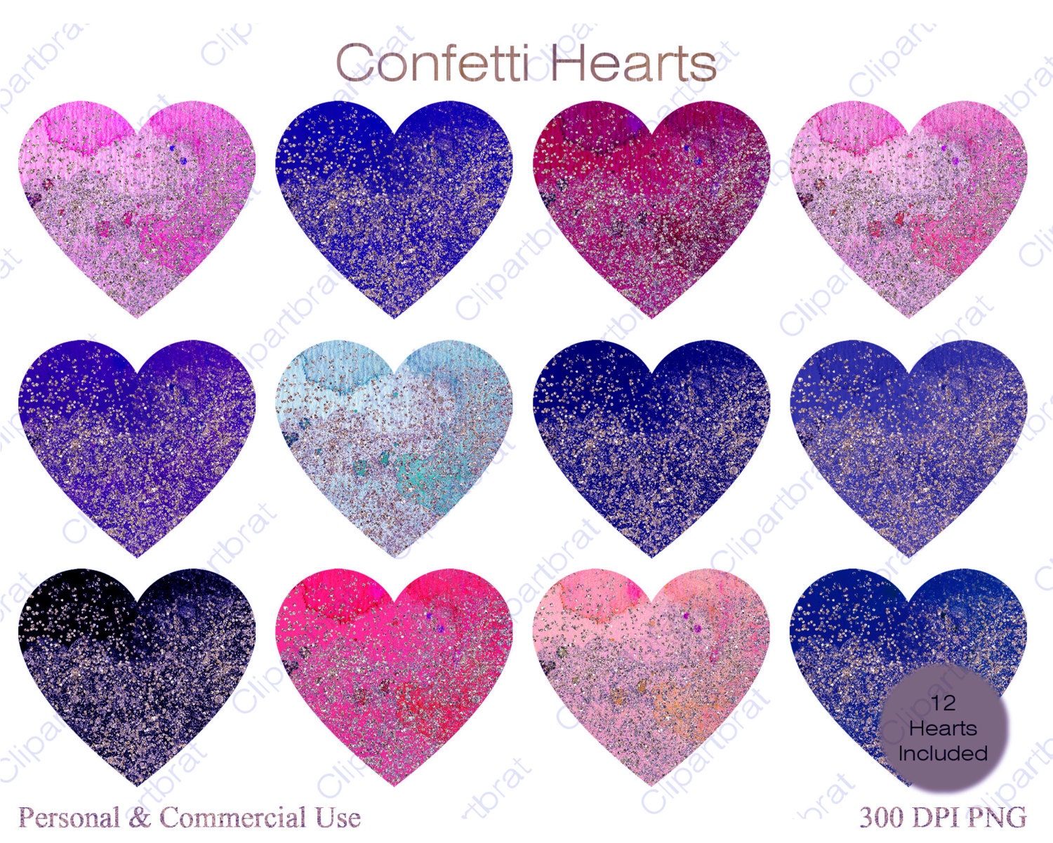Download CONFETTI HEARTS Clipart for Commercial Use Clip Art ...