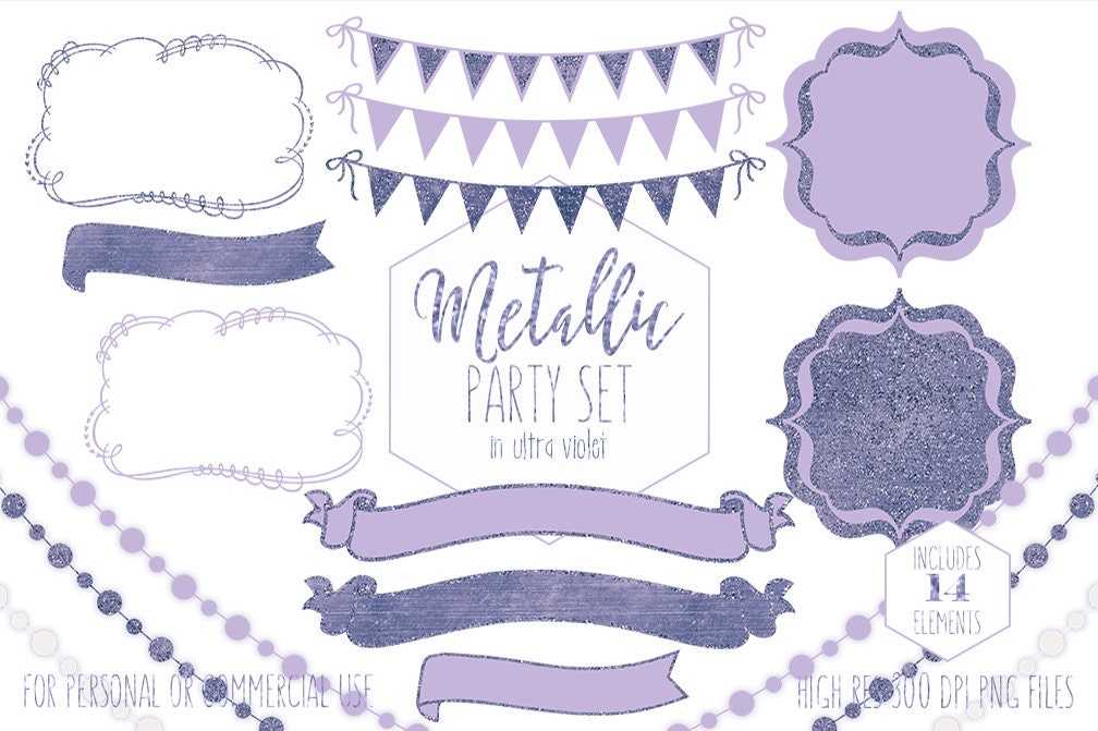 Purple Party Clipart For Commercial Use Planner Clip Art
