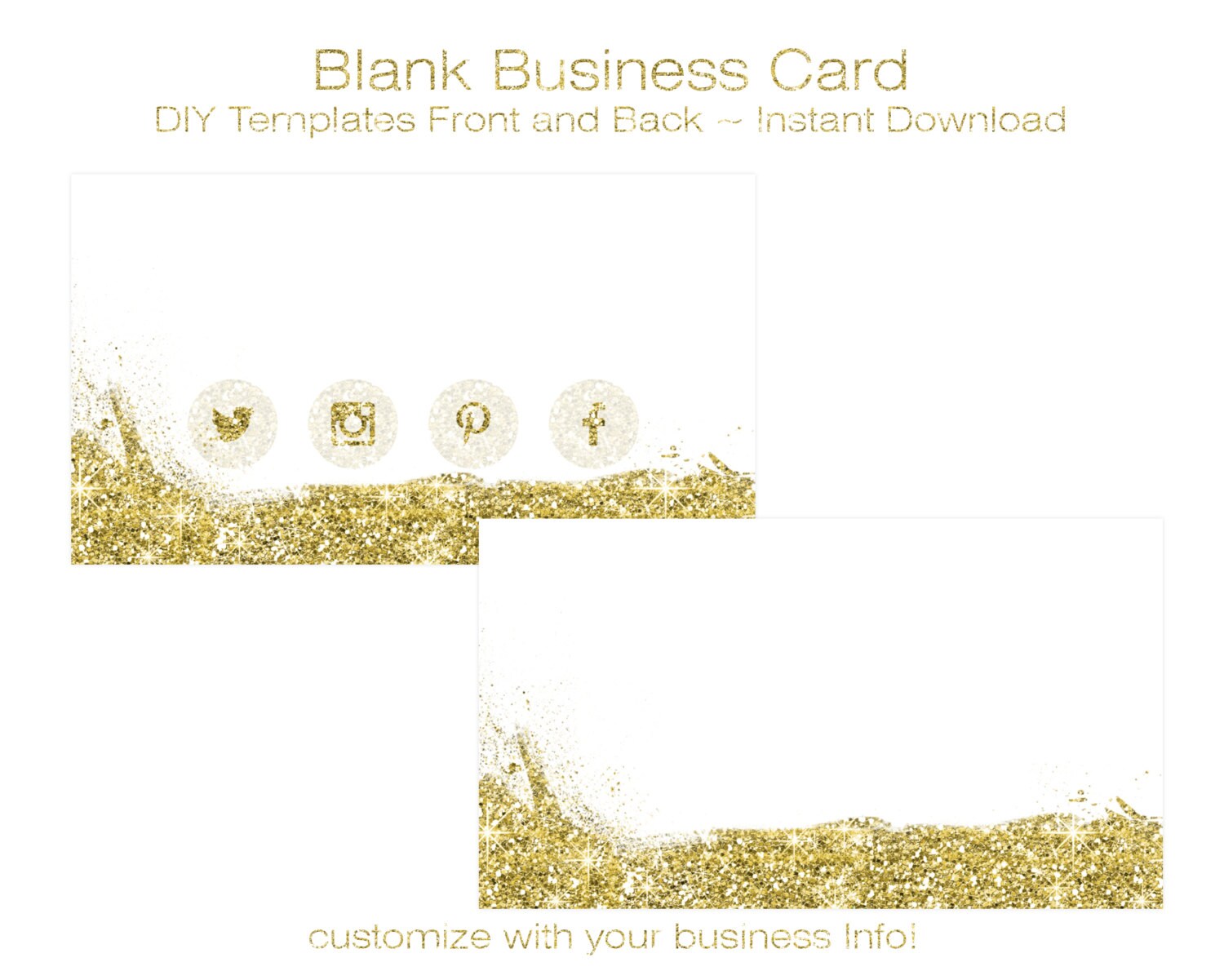 BUSINESS CARD Template - DIY Blank Business Card Standard Size - Premade Business Card Set ...