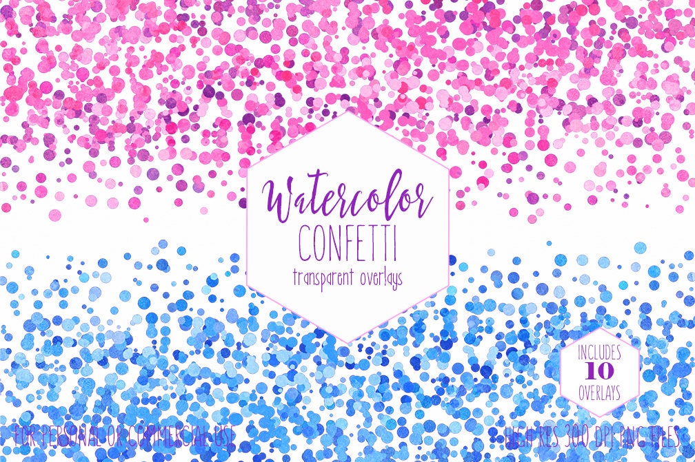 CONFETTI DOTS OVERLAY Clipart Commercial Use Clip Art 10 ...