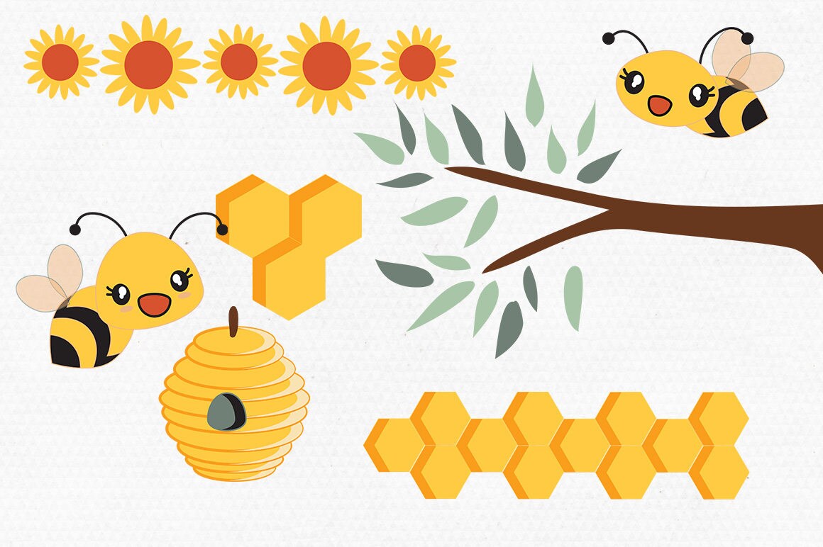 Download CUTE HONEY BEES Clipart for Commercial Use Planner Sticker ...