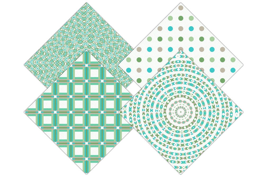 Download TAN AQUA & MINT Digital Paper Pack Boho Backgrounds ...