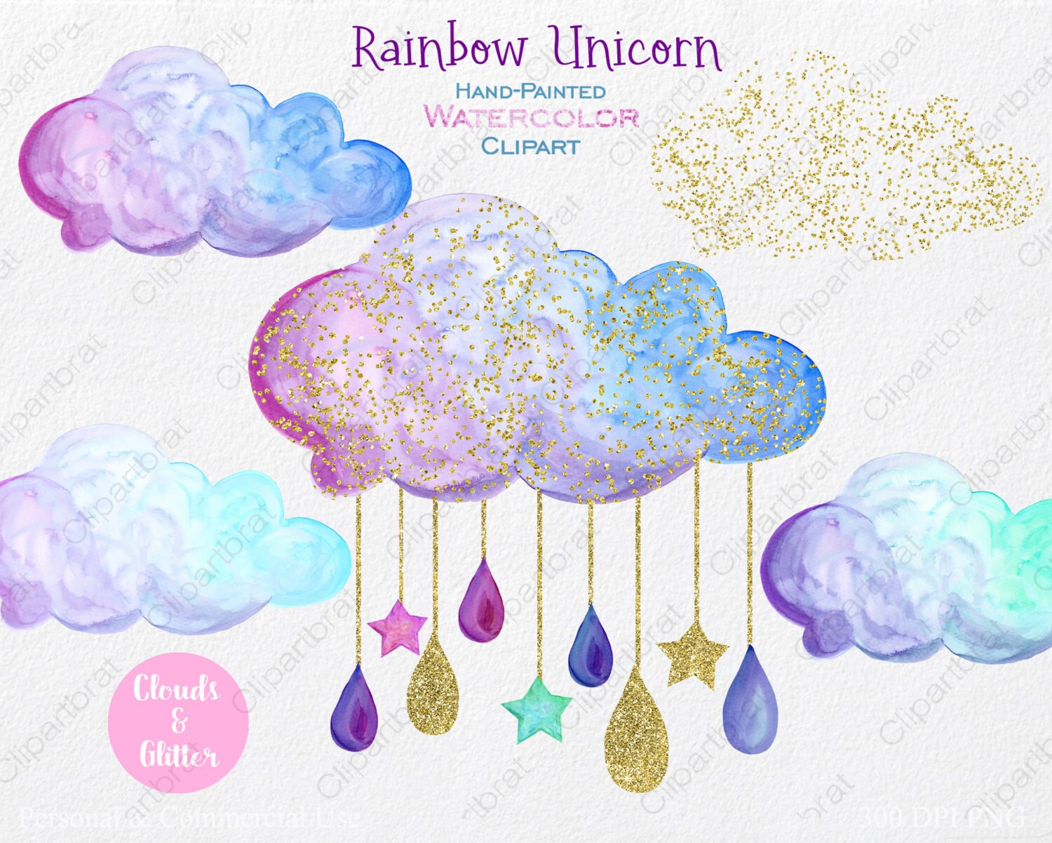Download WATERCOLOR UNICORN Clipart Commercial Use Clip Art ...