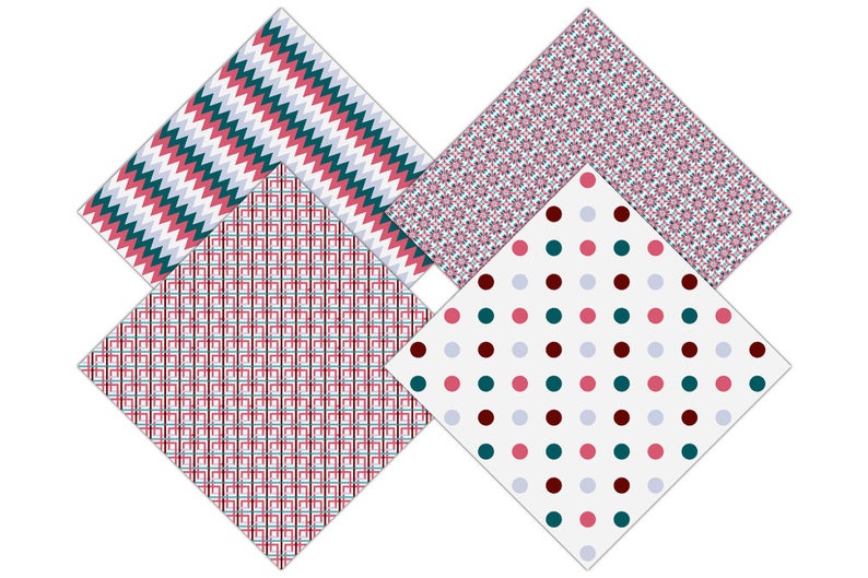 Download TEAL & SALMON PINK Digital Paper Pack Tribal Backgrounds ...