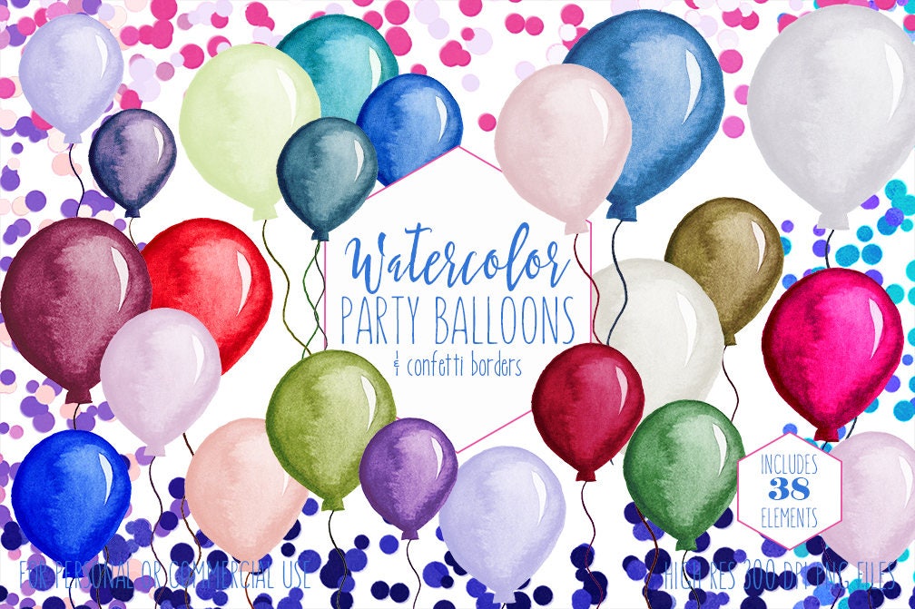 party balloons confetti clipart commercial use clip art confetti