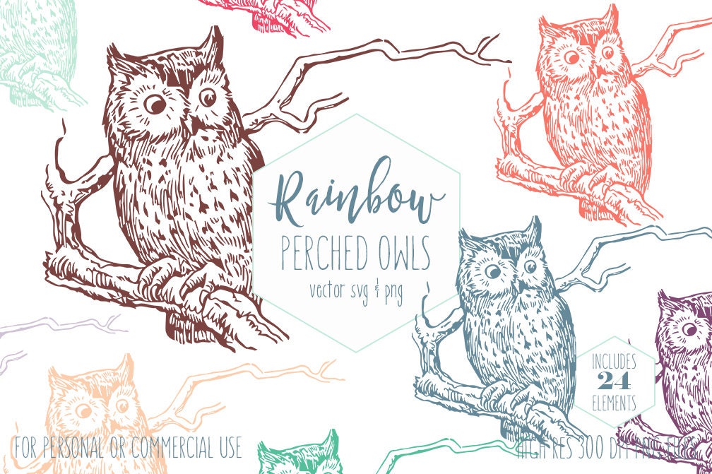 Download Perched Owl Clipart For Commercial Use Kids Clip Art Owl Sitting On A Tree Branch Bird Images Teacher School Vector Digital Graphics Owl Svg