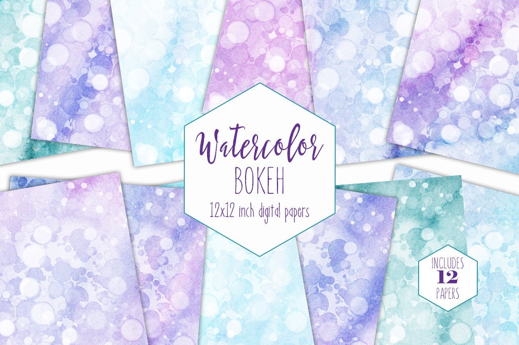 Frozen Watercolor Digital Files Winter Watercolor Textures 12 Blue Ombre Digital Paper Commercial Use OK Pastel Wedding Backgrounds