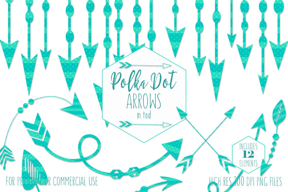 Aqua Arrow Clipart For Commercial Use Planner Clip Art Tribal