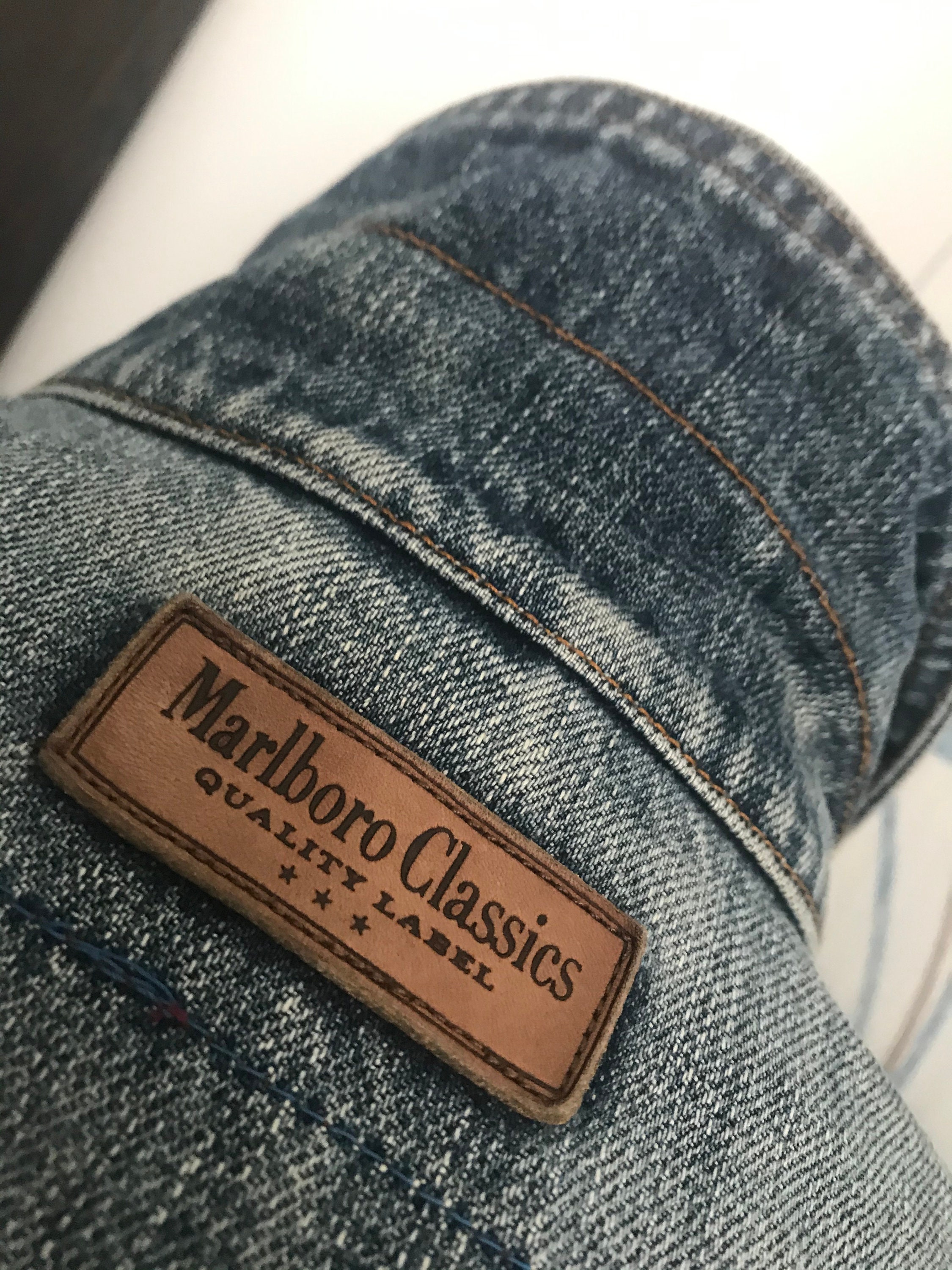 Marlboro Classics Vintage Authentic Washed Denim Jacket size Etsy