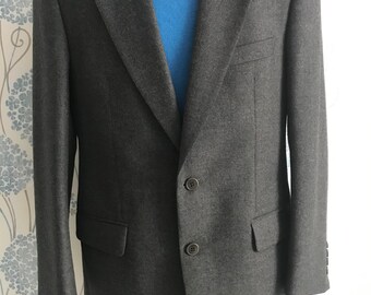 Feraud Louis Feraud Vintage Grey Wool, Cashmere Men Blazer, Jacket size 48, L