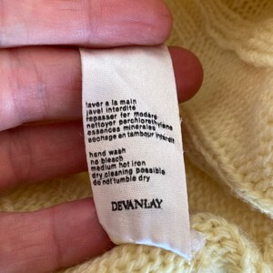 Vintage Chemise Lacoste made in France Lemon Yellow V-Neck Knitted Sweater size 6, fits modern L-XL image 6
