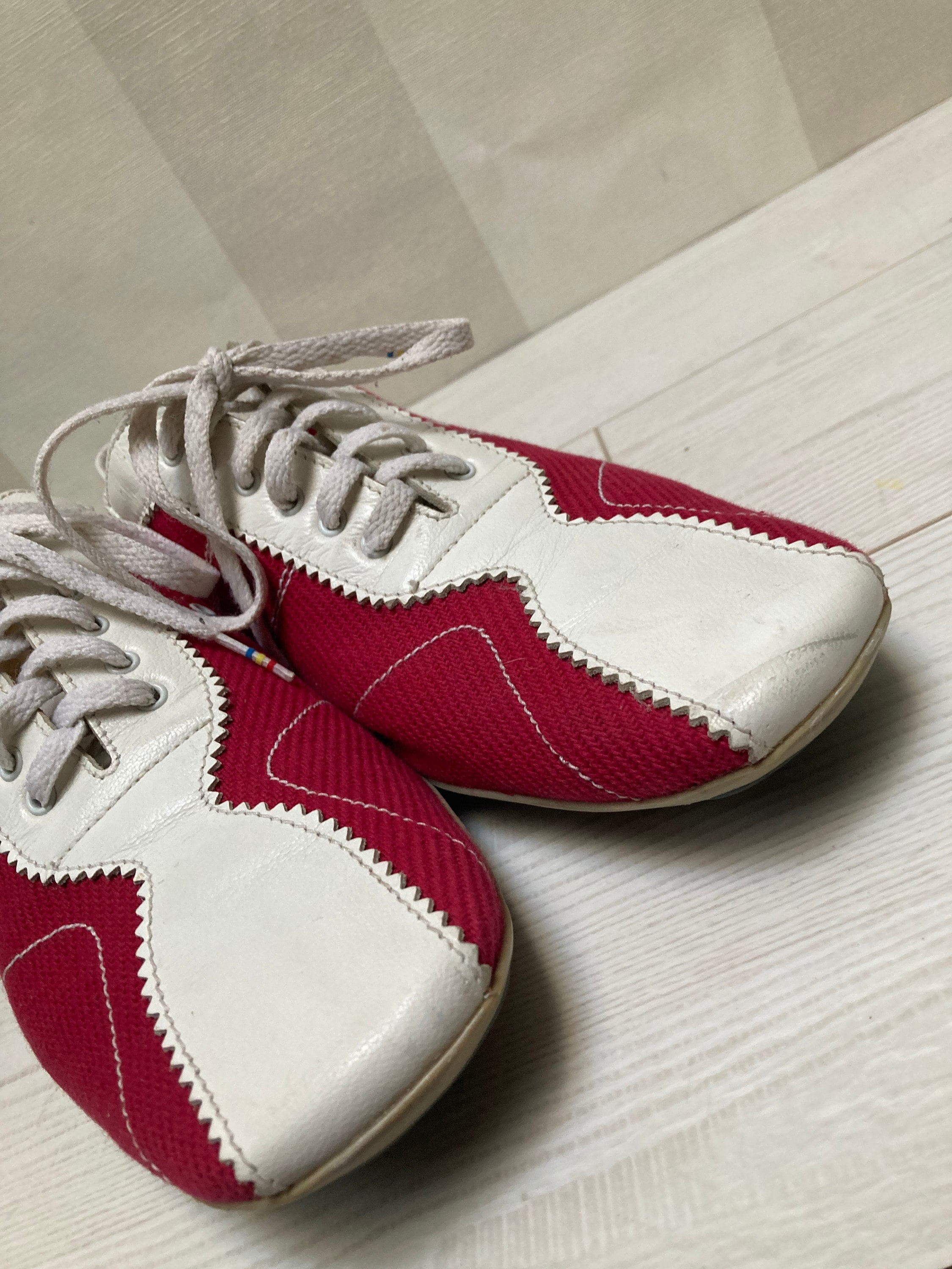 MIU MIU Vintage Textile and Leather Trainers, Casual Lace up