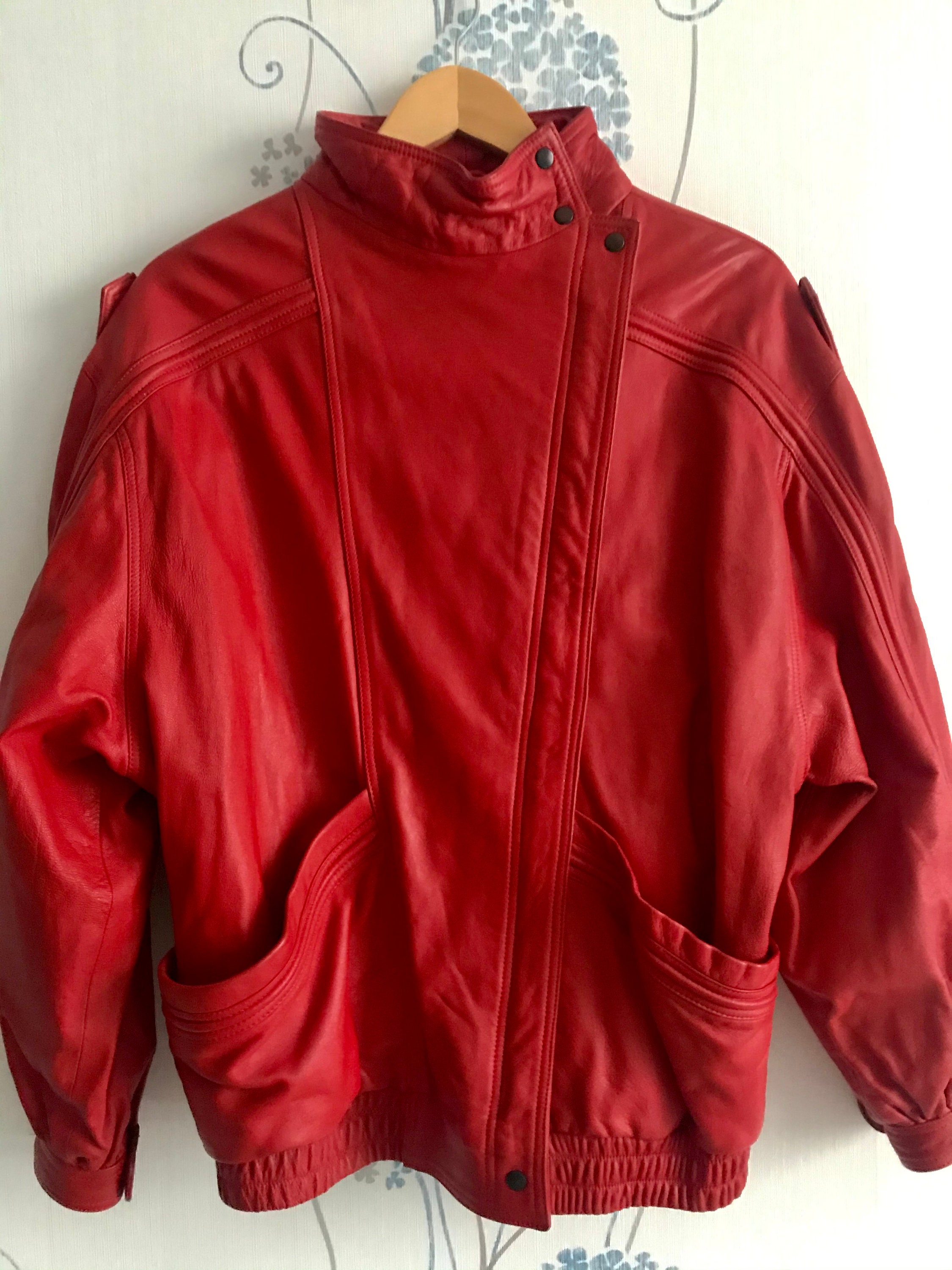 80s Red Jacket - Etsy