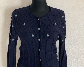 SIGI SCHEIBER made in Tyrol Pure New Wool Knitted Cardigan size M-L