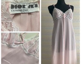 DIOR JR’S Christian Dior Rare Vintage Sheer Silk Maxi Nightgown fits size S-M