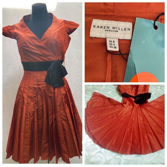 Robe De Cocktail Noire Karen Millen Taille 8 - Style Fit & Flare, Neuve Avec étiquettes