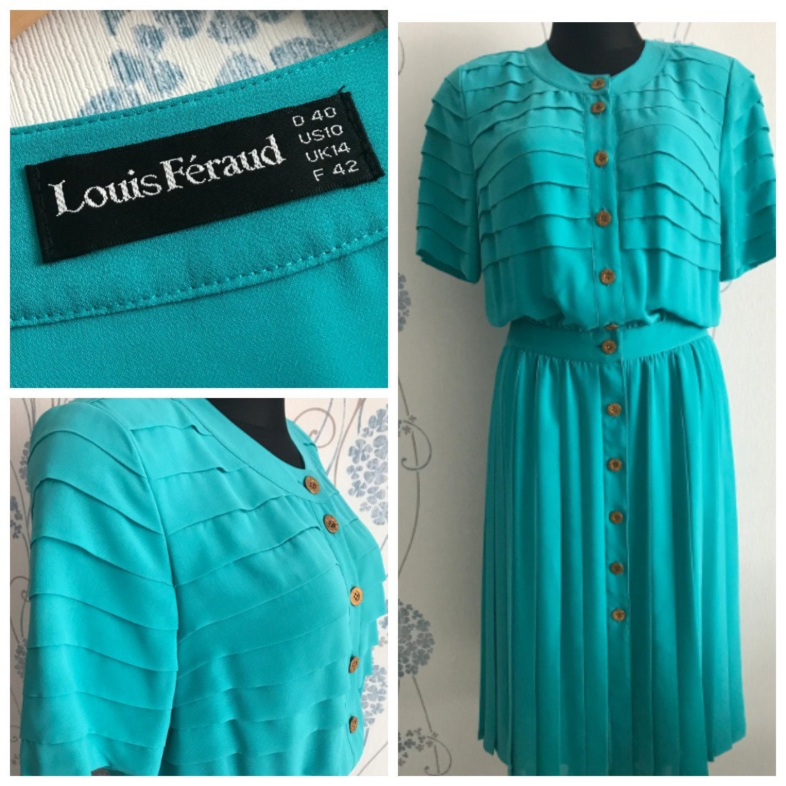 70s Louis Feraud Mod Jersey Dress, Authentic & Vintage