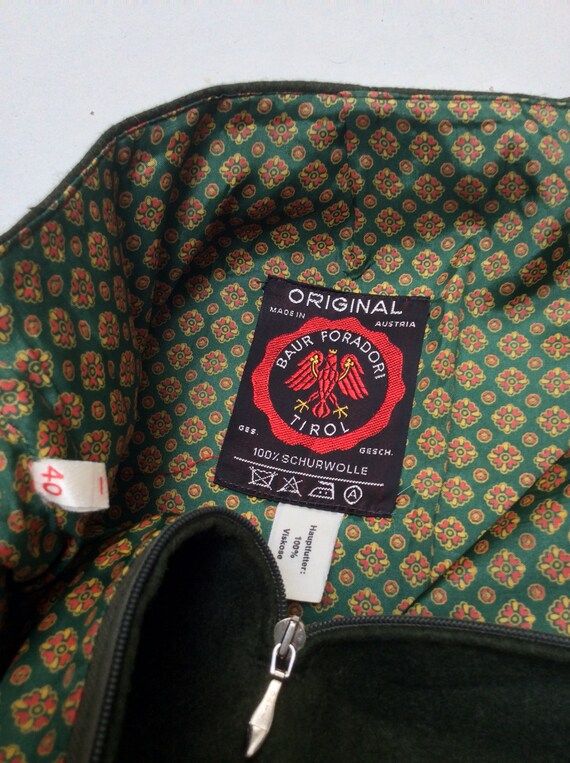 Veste Militaire Autrichienne Vintage Années 70 - Loden Baur Foradori Tirol - Taille M - Occasion Très Bon état