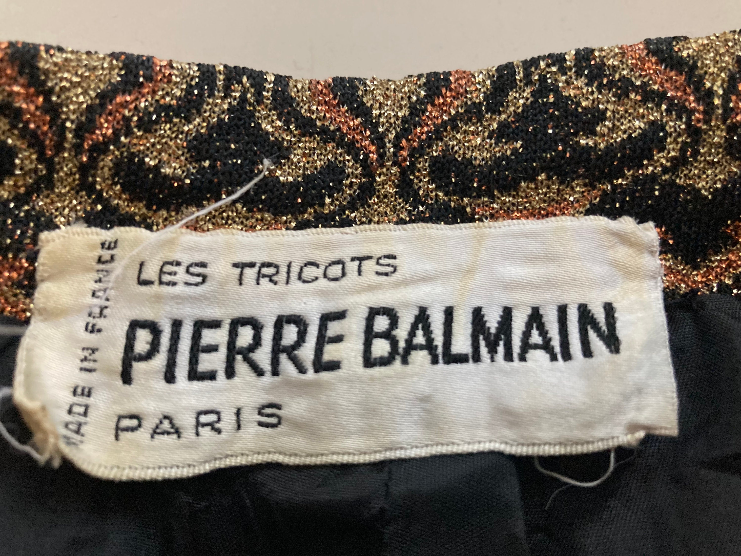 Vintage PIERRE BALMAIN Les Tricot Made in France Lurex Gown, Maxi 