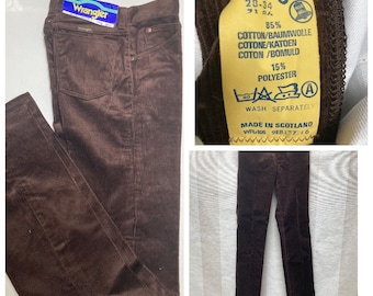 Vintage WRANGLER made in Scotland Braune Cord-Jeans, Blue Bell Style, Größe 70x70 cm Ganz neu! Deadstock, Neuwertiger Zustand