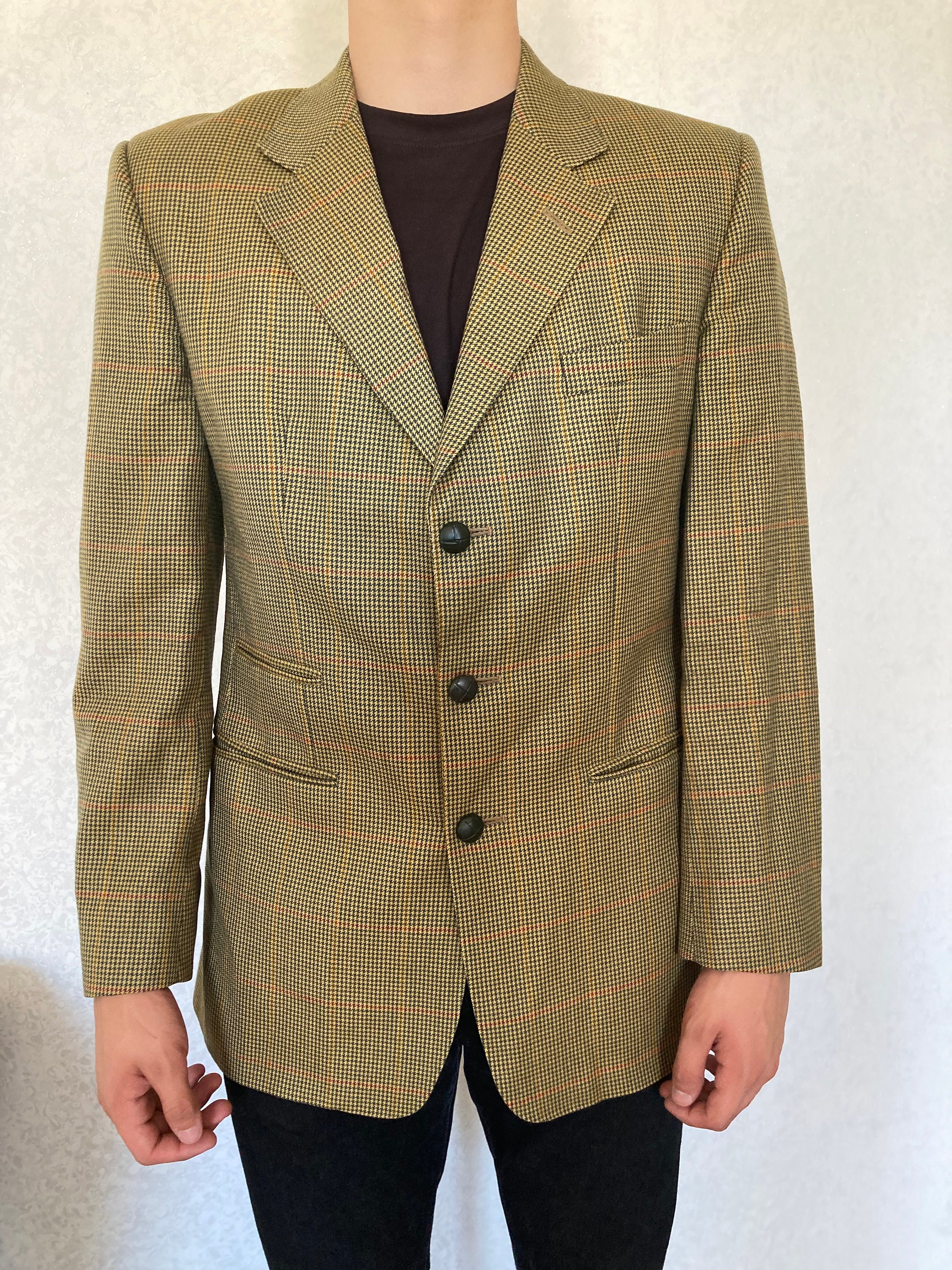 DAKS シグネチャー 英国製 ウール/カシミア マイクロチェック