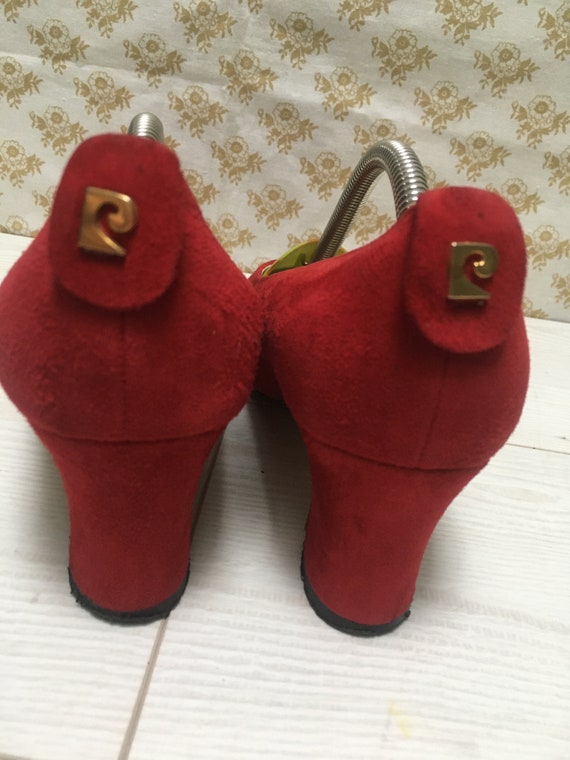 Buy Vintage PIERRE CARDIN Scarlet Red Fine Suede Leather Pump Shoes Size 38 Made in Italy Online in India Etsy