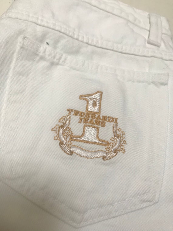 Vintage Women Trussardi Number One White High Waist Jeans Mom 