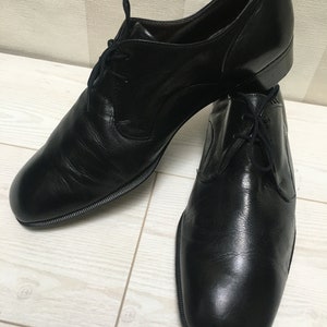 Vintage BALLY Fidelio 898 Soft Black Leather Lace Up Dress Shoes size 7 1/5 UK, 40,5-41 EU