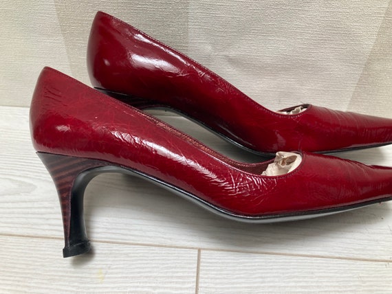 Stephane Kelian Paris Cherry Red Patent Leather H… - image 2