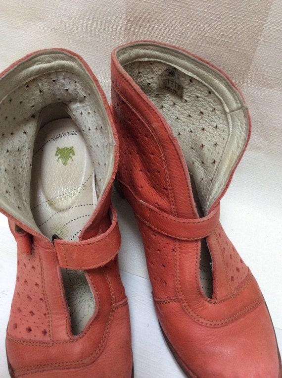 El Naturalista Spain Perforated Nubuck Leather Booties Ankle Boots Coral Red Size 40 UK 7 Etsy UK