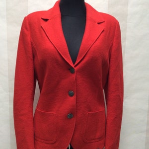 GIESSWEIN Made in Austria Boiled Merino Wool Bright Red Jacket Tailored , size 40 DE, 10 US, L