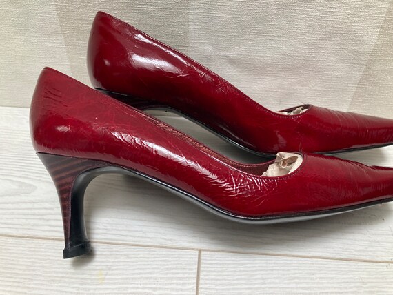 Stephane Kelian Paris Cherry Red Patent Leather H… - image 9
