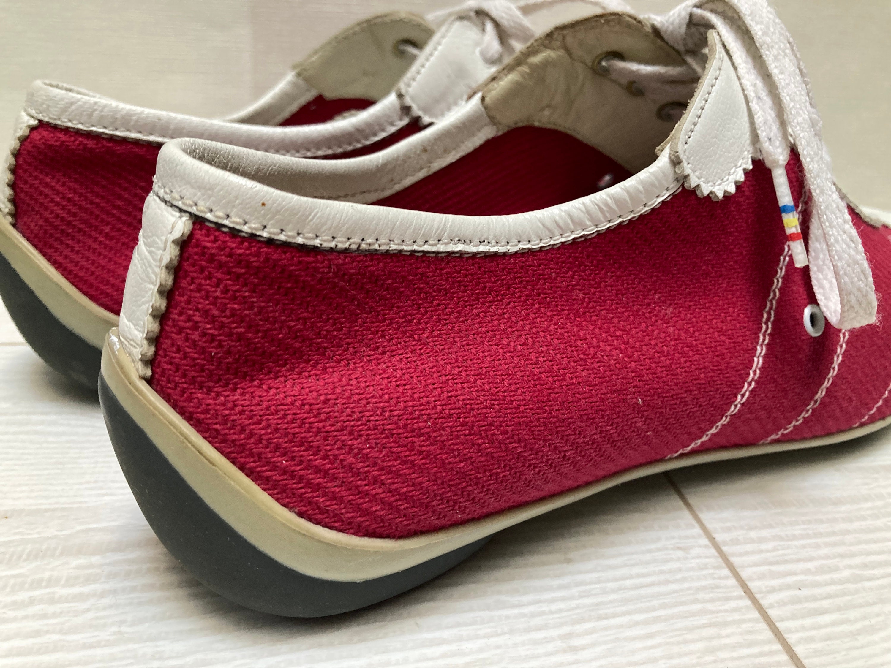 MIU MIU Vintage Textile and Leather Trainers, Casual Lace up