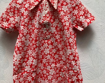 Vintage vroege jaren 1970 ABSORBA France Toddle Girl Floral Summer Dress maat 4, 104 cm