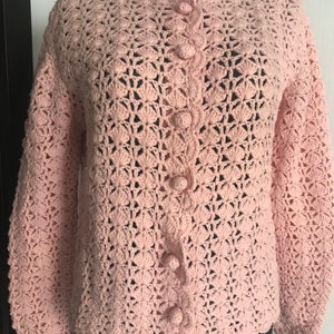 Pierre Ausoni Lausanne Geneva Handmade in Switzerland All Wool Crochet Cardigan, One size, fits M-L