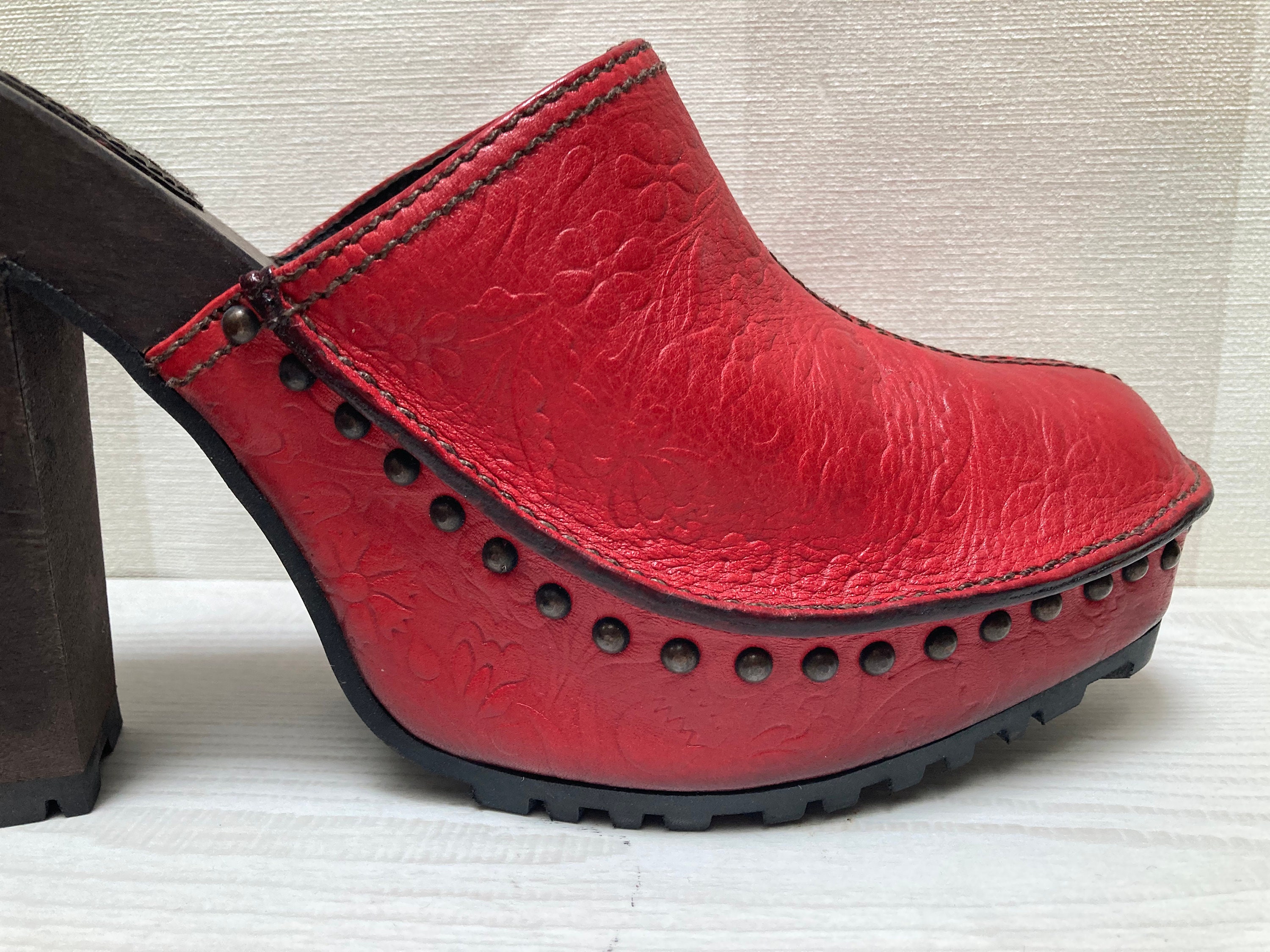 靴 _Fot wood heel mules octagon _Fot wood heel mules octagon