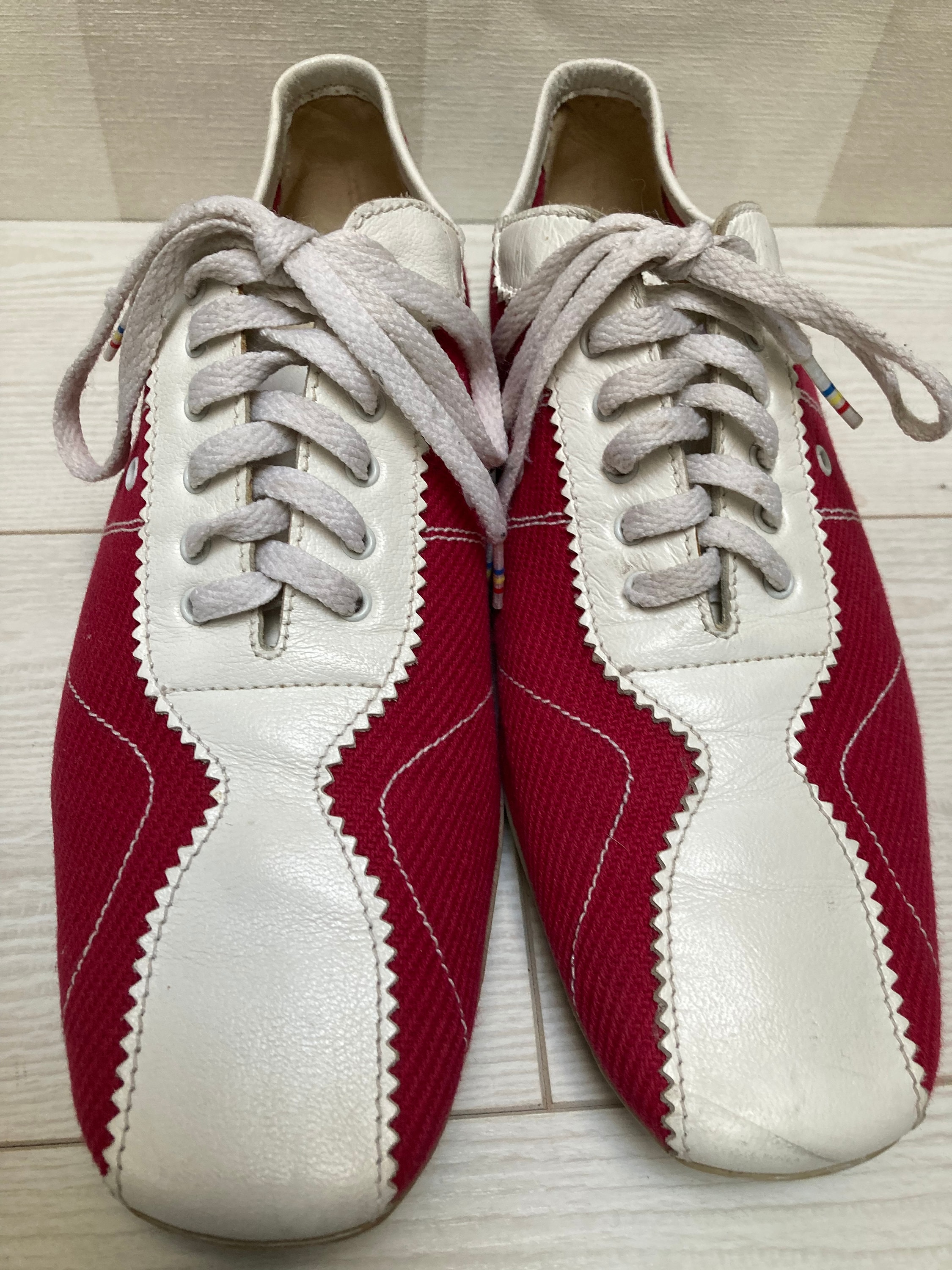 MIU MIU Vintage Textile and Leather Trainers, Casual Lace up