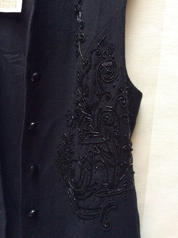 Vintage BETTY BARCLAY Tailored Black Pure Wool Ca… - image 7