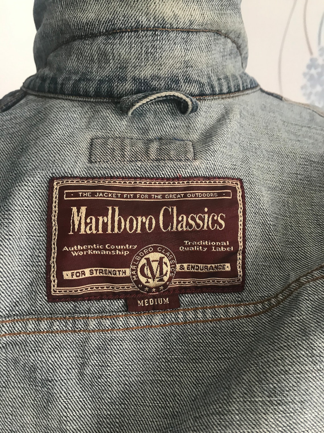 Marlboro Classics Vintage Authentic Washed Denim Jacket size Etsy