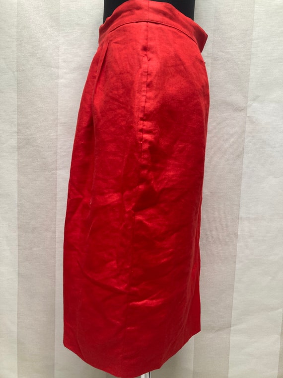 MAX MARA / MaxMara Vintage Pure Linen Scarlet Red… - image 3